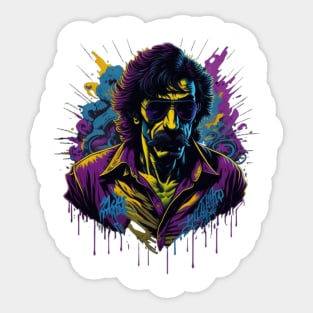 vector art a colorful graffiti illustration of Frank Zappa // Aesthetic Sticker